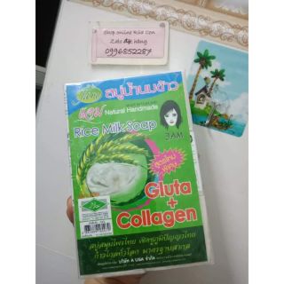 1 Bánh xà phòng trắng cám gạo sữa Jam Rice Milk soap Thái Lan