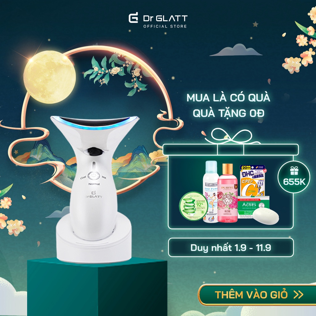 Máy massage mặt nâng cơ chống nhăn tăng sinh collagen trẻ hoá da DR GLATT LIFA 2.0