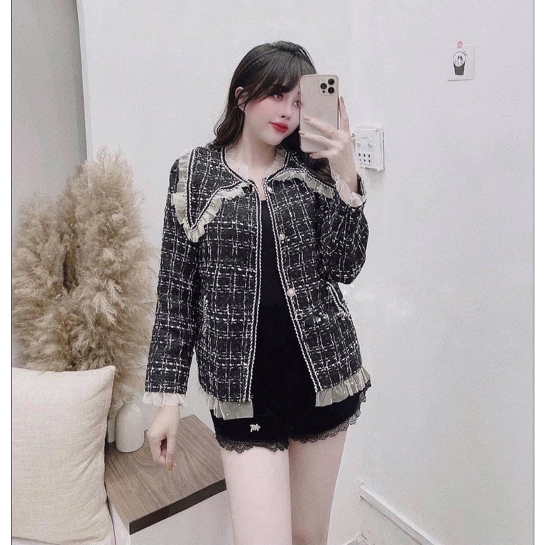 Áo dạ tweed có ảnh thật