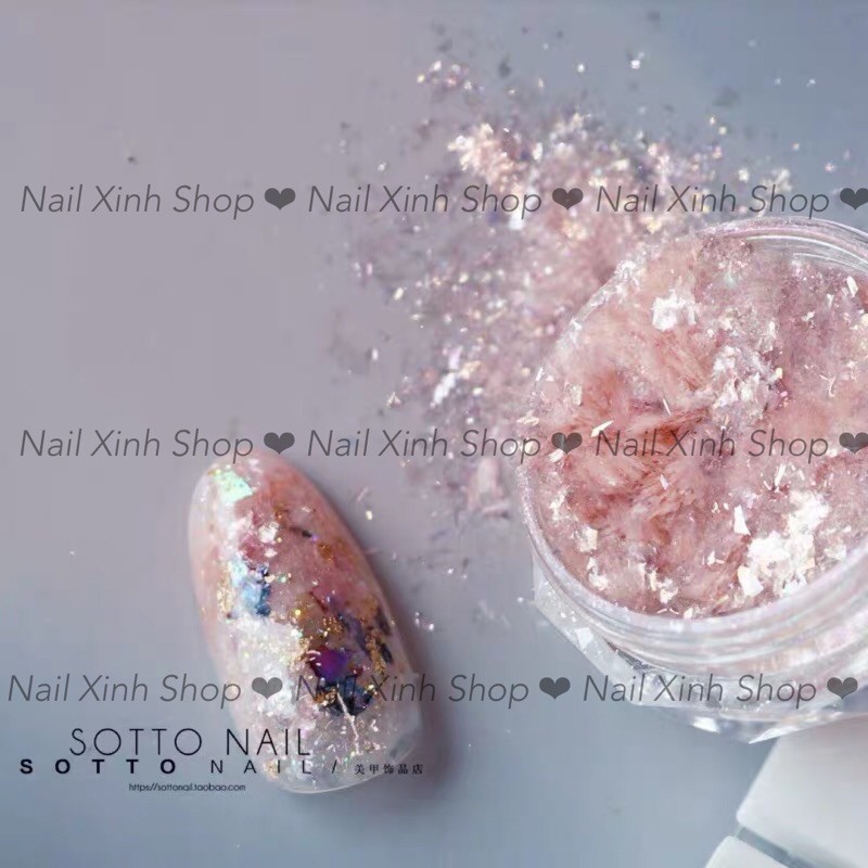 Xà cừ mỏng , kim tuyến trang trí nail đắp ẩn vân đá