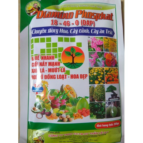 Phân bón NPK 18-46-0-DAP BIOMAX  gói 200G