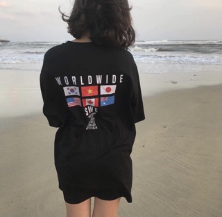 🌟 Áo Thun Tay Lỡ Cờ WordWide