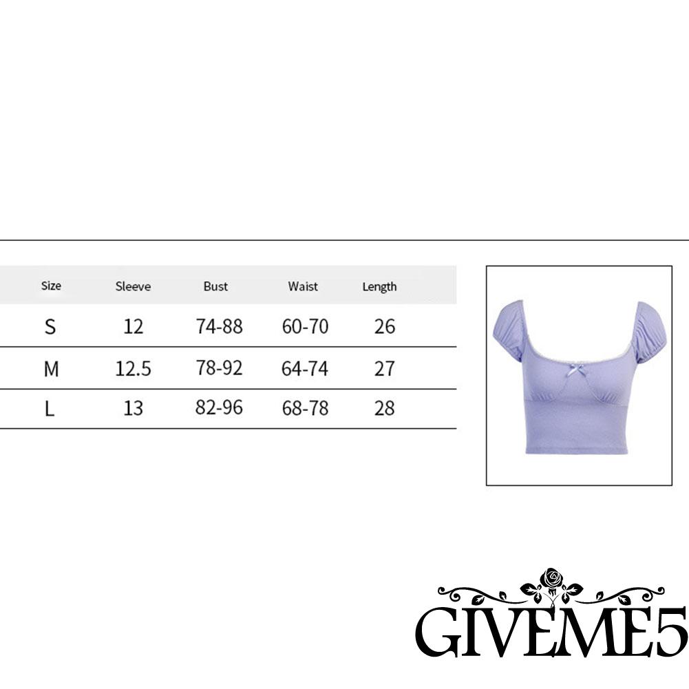 Áo Thun Nữ Tay Ngắn Cổ Vuông Ôm Dáng Phong Cách Retro