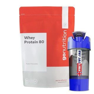 Whey Protein 80 – Go Nutrition – 2,5 kg 100 lần dùng & Bình lắc whey Concentrate tăng cơ giảm mỡ dùng cùng bcaa