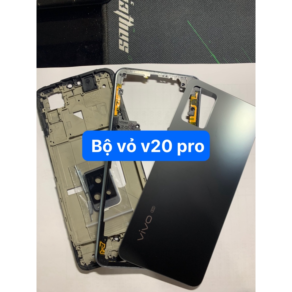 Bộ vỏ điện thoại zin hãng Vivo V20 PRO - 5G , gồm xương, sườn, lưng, phím bấm, và kính camera
