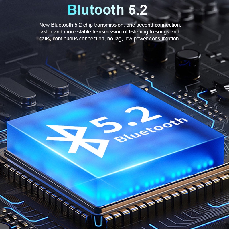 Tai Nghe Đeo Cổ Bluetooth 5.2 Không Dây Âm Thanh Vòm 4 Loa 1000 Giờ