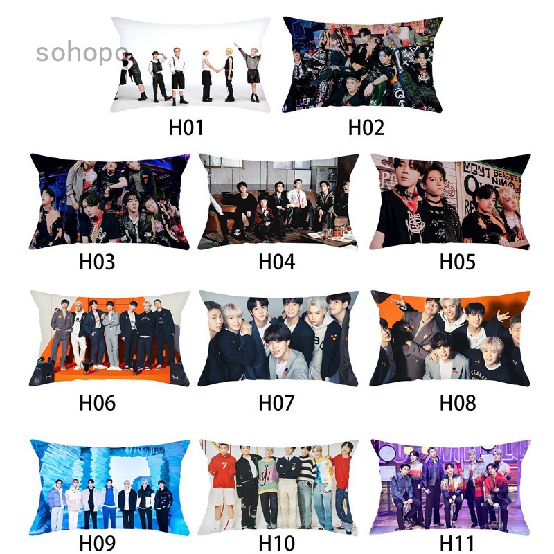 Vỏ gối dài 30*50 in hình nhóm nhạc BTS