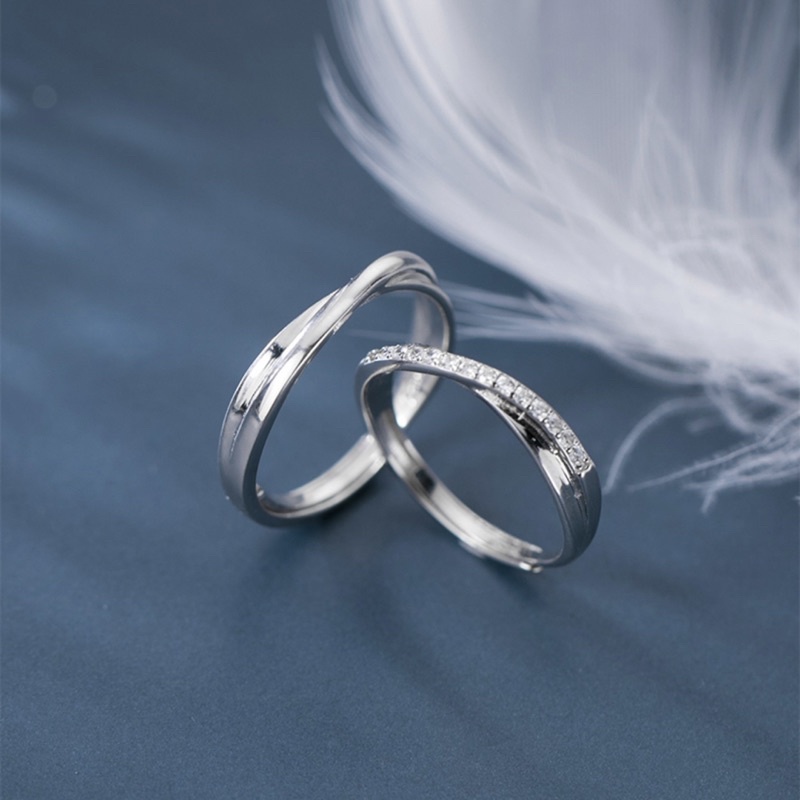 Nhẫn đôi bạc 925 Duyson Silver, nhẫn cặp bạc nam nữ hình vô cực (1 đôi)