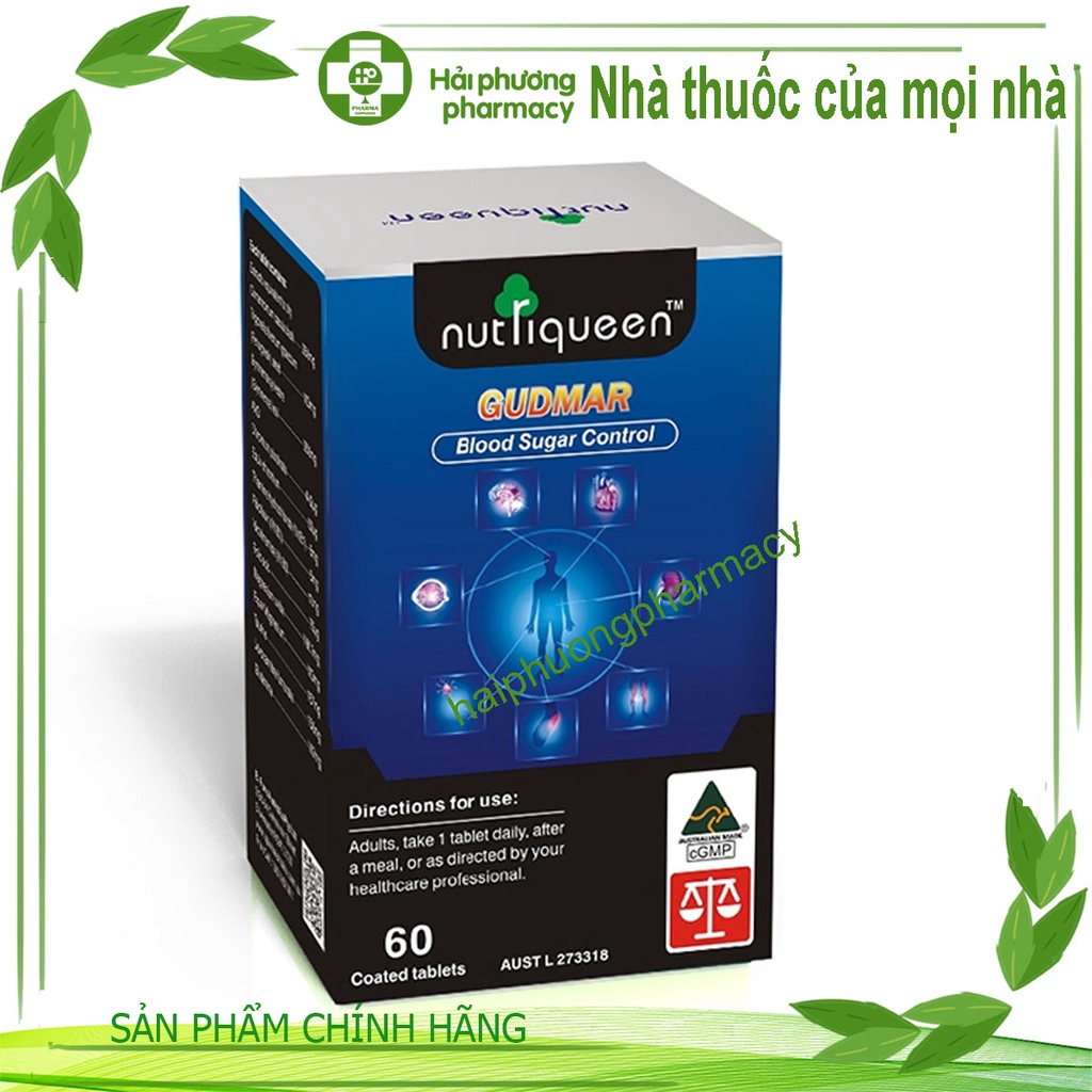 Nutriqueen Gudmar Blood Sugar Control Điều Hòa Đường Huyết Hộp 60 Viên