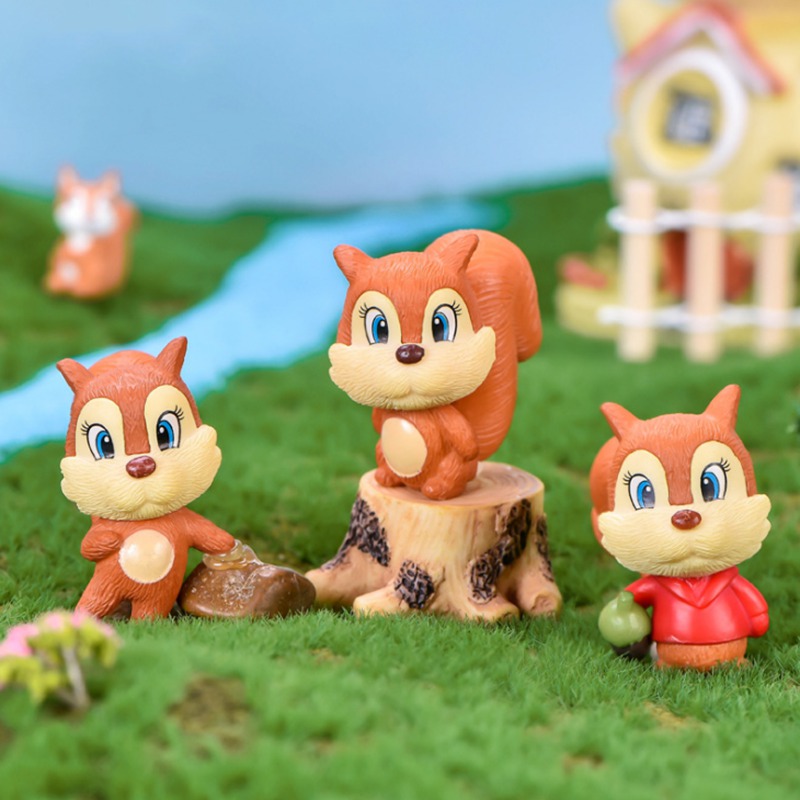 Set 3 Mô Hình Sóc Mini Trang Trí Sân Vườn