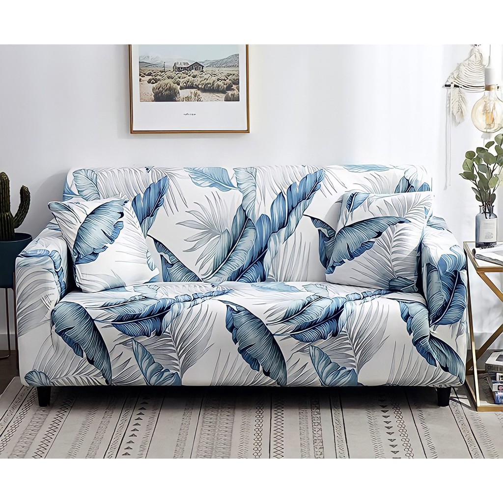 Áo trùm ghế sofa họa tiết lá chuối
