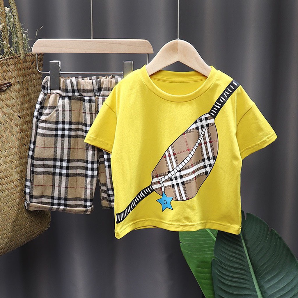 Bộ Quần Áo Bé Trai, Bộ Cộc Tay Cho Bé Chất Cotton In Hình Túi Cho Bé Từ 7-18 kg - LILA KIDS