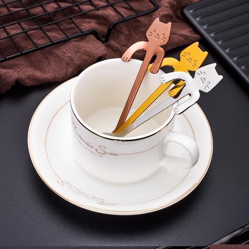 Muỗng cà phê bằng thép không gỉ thiết kế hình mèo dễ thương