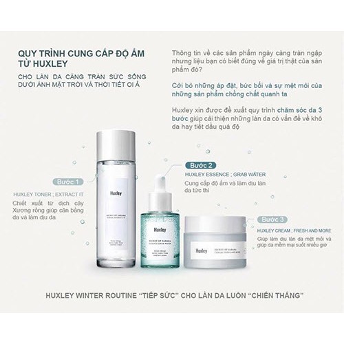 Bộ Dưỡng Da Cấp Ẩm Dành Cho Da Dầu Huxley Hydration Trio Set | BigBuy360 - bigbuy360.vn