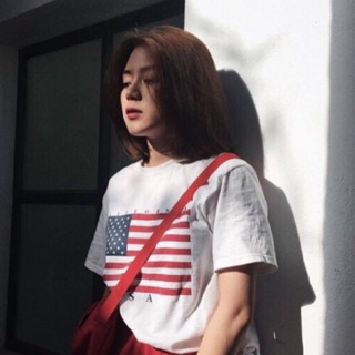 ÁO THUN CỜ MỸ + IN CHỮ