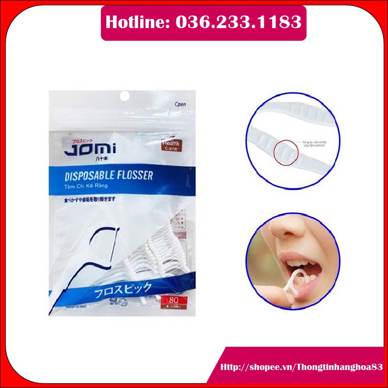 Jomi Tăm chỉ kẽ răng nha khoa 80 cái/túi