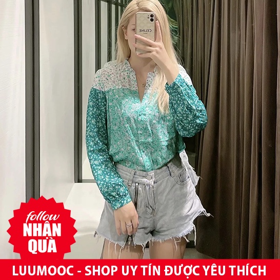 Áo Zara sơ mi hoa nhí có 2 màu AH12SMG40N7