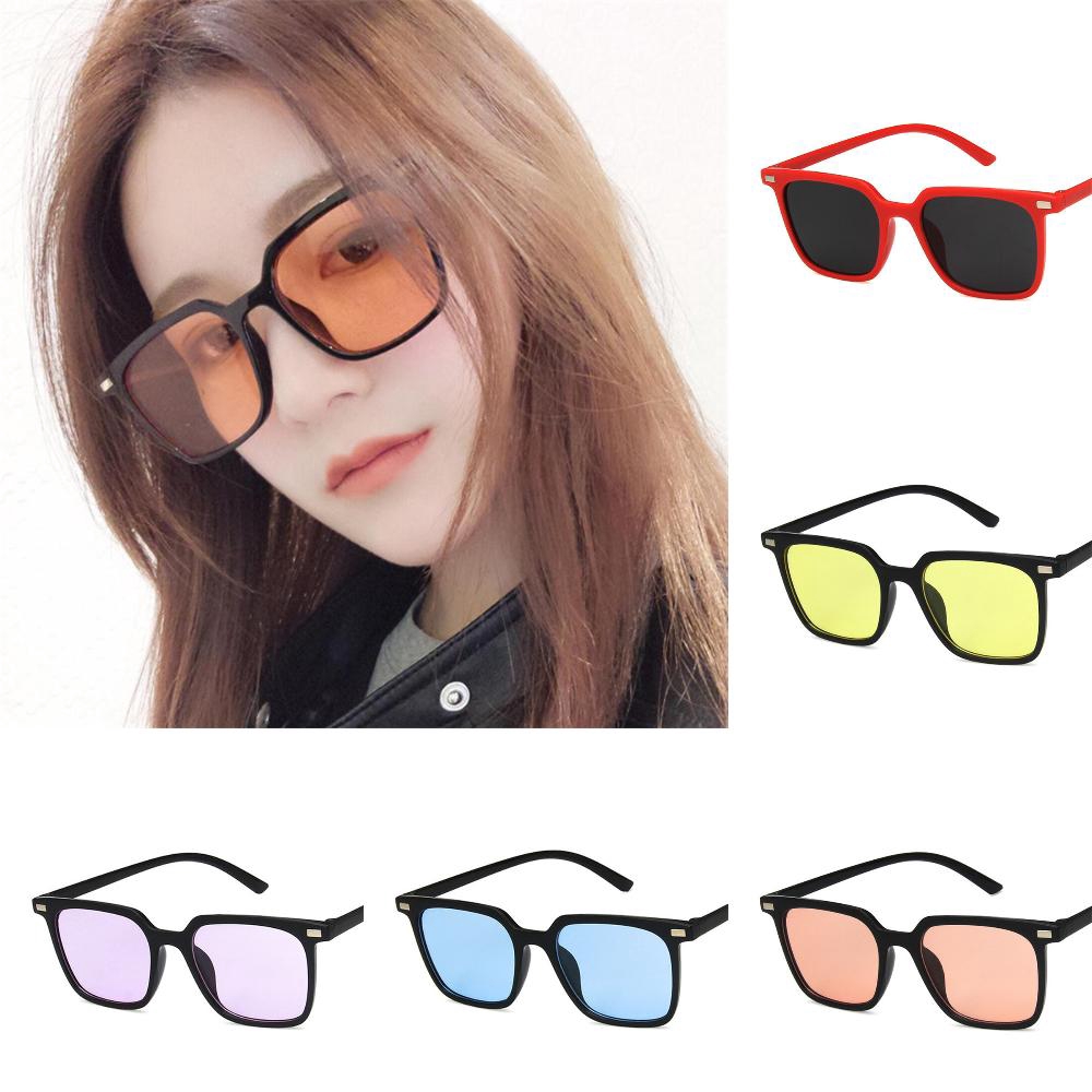 Kính mát hình vuông màu kẹo phong cách retro Hàn Quốc cho nữ
