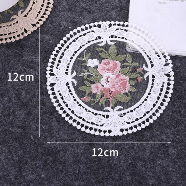 Tấm Lót Bàn Ăn Thêu Ren Thủ Công Chống Bỏng Phong Cách Châu Âu