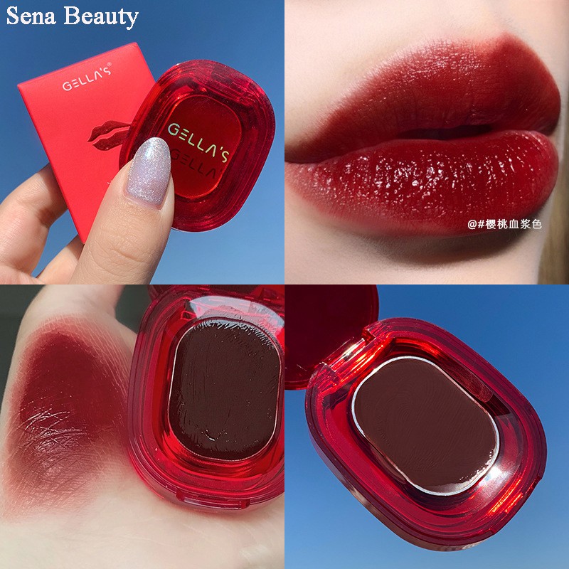 Son dưỡng môi dạng hũ Gella's Pot Lip tặng kèm cọ đánh son môi Senbeauty