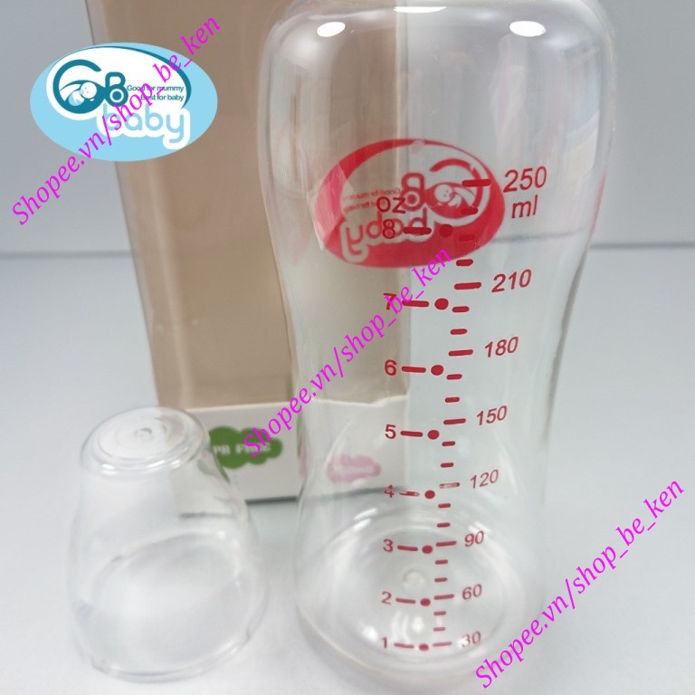 Bình sữa nhựa cao cấp CỔ HẸP không BPA (150ml / 250ml) - GB BABY (Công nghệ Korea)