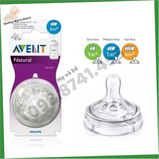 [CHÍNH HÃNG] Núm Ty Avent Natural SỐ 1 -> SỐ 5..
