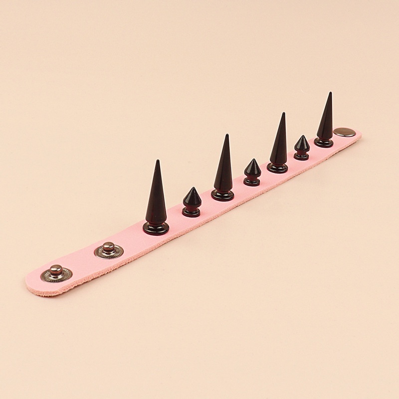 Vòng Tay Da Đính Đinh Tán Kim Loại Phong Cách Punk Rock Đường Phố 2022