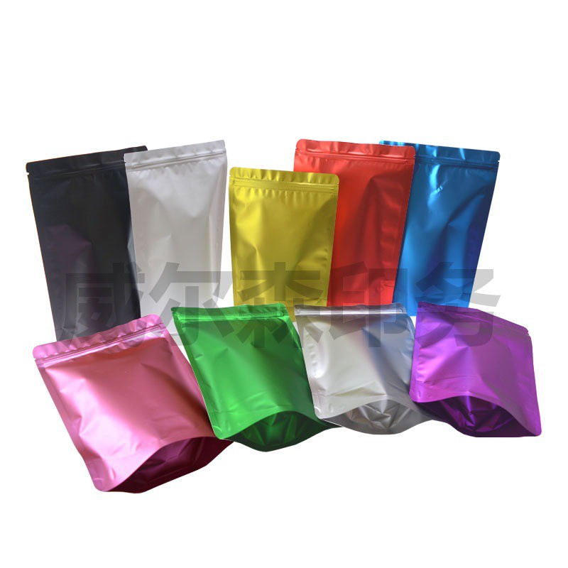 100Pcs Nhiều Màu Sắc Bằng Nhôm Tráng Bóng Mylar Túi Dây Kéo Hai Mặt Túi Màu Tự Đứng Túi Có Thể Hàn Kín Nhiệt Colorful Glossy Aluminum Foil Mylar Zipper Bag Double-Sided Color Bag Self Stand Heat Sealable Pouches