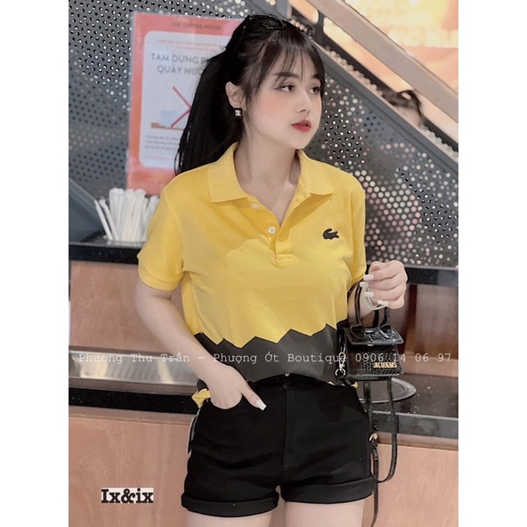 Áo polo cá sấu vàng siêu đẹp. Size S M L