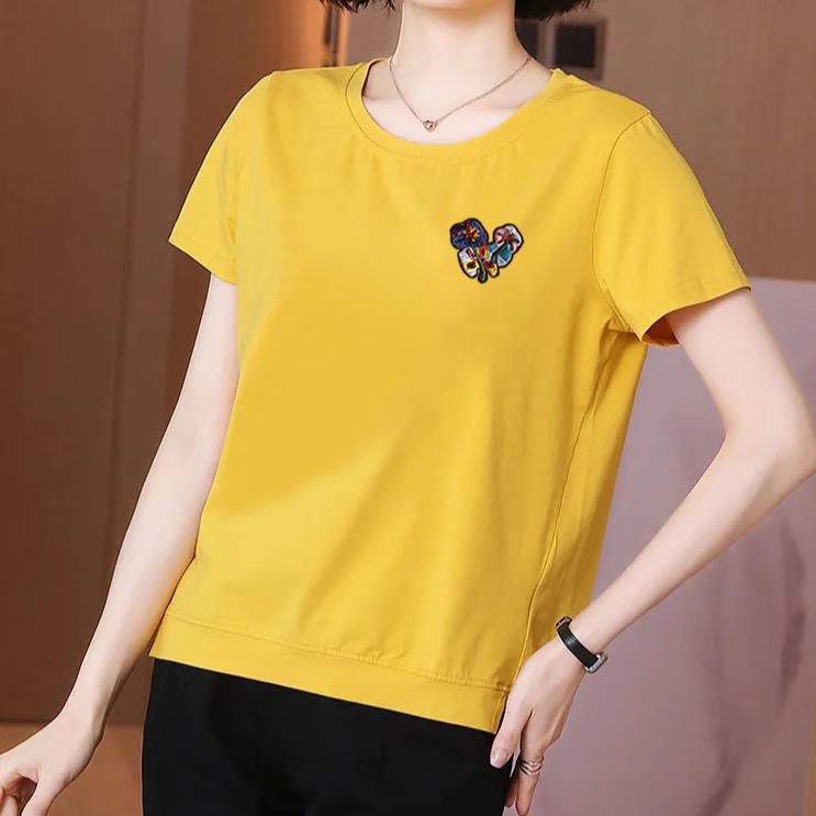 Áo Thun Tay Ngắn Cổ Tròn In Hình Thời Trang Cá Tính Áo Croptop Ngắn Tay