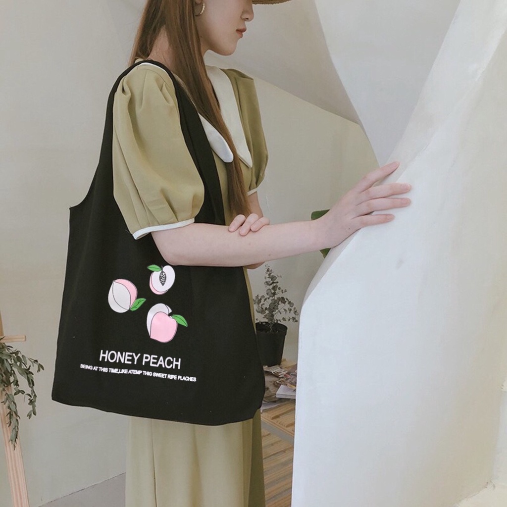 Túi tote vải canvas liền thân họa tiết đa dạng hot hit tặng quà xinh