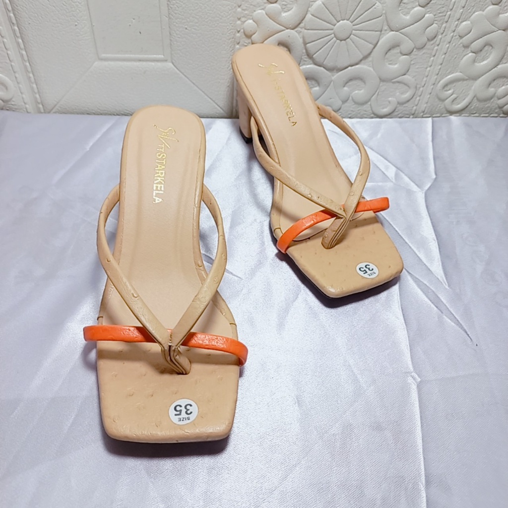 Giày Nữ Guốc Cao Gót Vuông 7 Phân Hở Mũi Kiểu Kẹp Ngón Phối Màu Mẫu Mới Bền Đẹp Sang Chảnh Mã GKN MINHTUYETSHOES