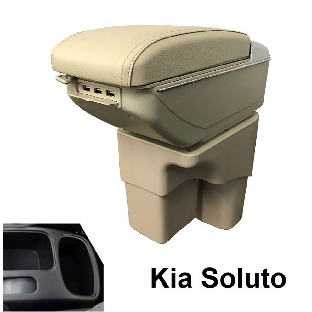 Hộp tỳ tay xe hơi, ô tô cao cấp Kia Soluto tích hợp 7 cổng USB: DUSB-SLT - Hàng Cao Cấp