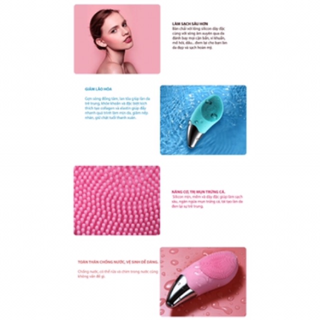 Máy rửa mặt chính hãng SONIC FACIAL BRUSH-Máy rửa mặt Nâng cơ 4D, sạch sâu Masage | BigBuy360 - bigbuy360.vn