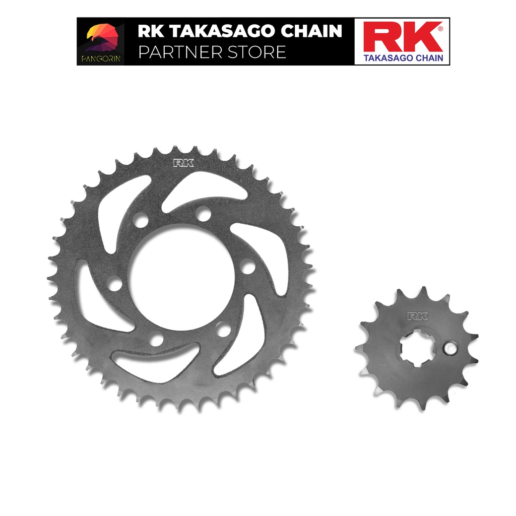 Nhông Dĩa RK Takasago cho xe máy Yamaha Exciter 155 VVA, chất liệu: Thép mạ màu bạc, độ dày Nhông Dĩa: 428