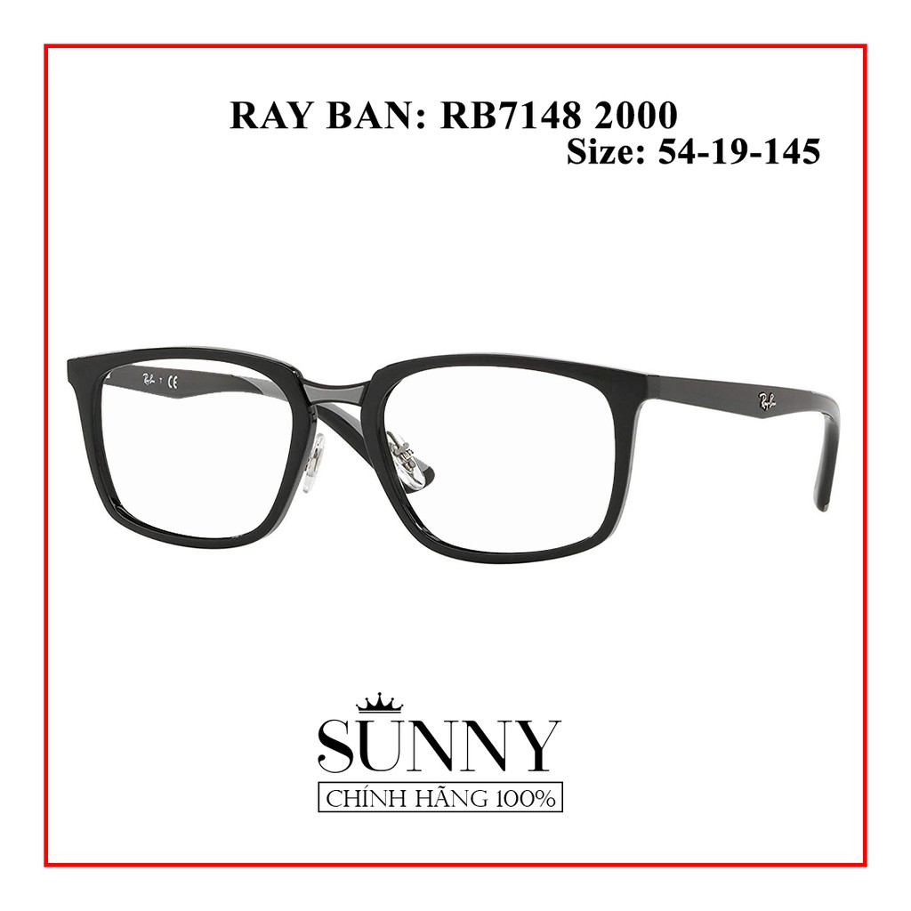 Gọng kính thời trang Rayban RB7148 2000 chính hãng, thiết kế dễ đeo bảo vệ mắt