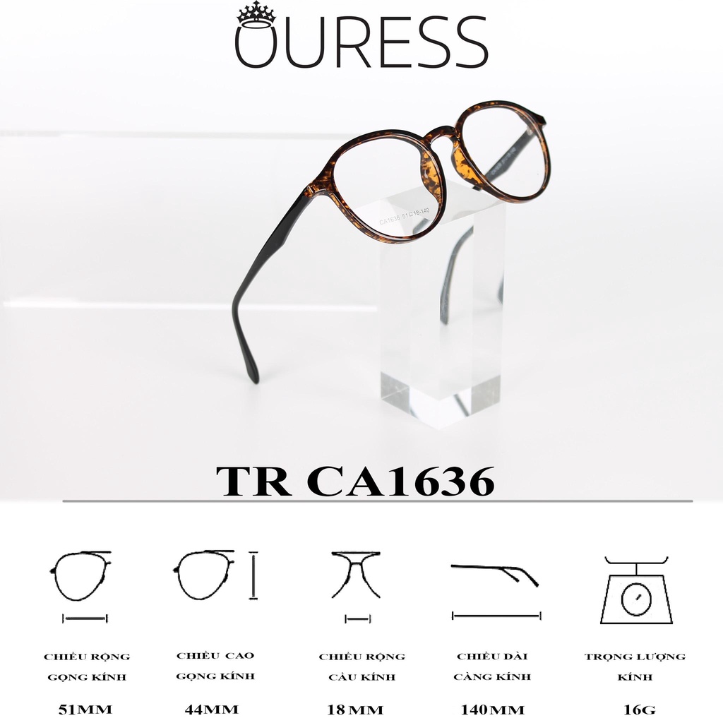 Gọng kính nhựa tr90 siêu nhẹ siêu bền hợp thời trang Ouress - CA_1636
