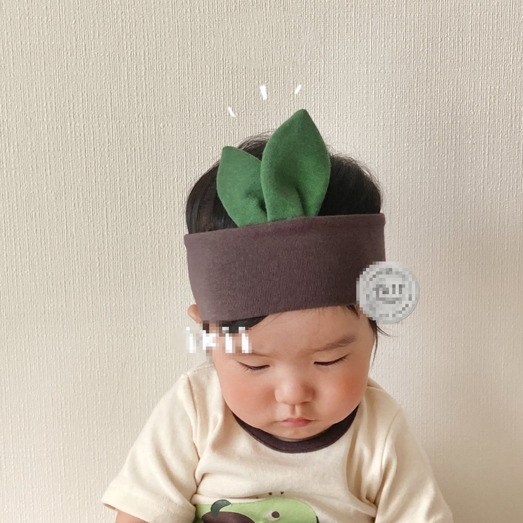 Bộ Áo Liền Quần Tay Ngắn In Hình Quả Bơ + 1 Chiếc Lá Dễ Thương Phong Cách Hàn Quốc Dành Cho Bé Sơ Sinh