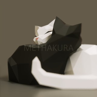 Mèo Yin&Yang - Mô hình giấy