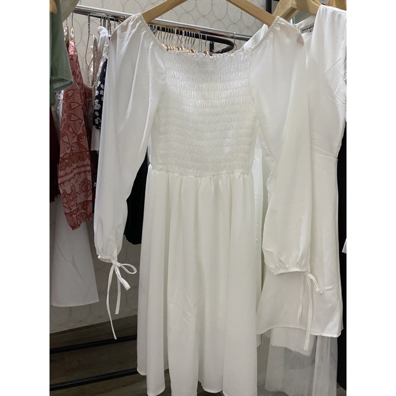 Đầm nữ trắng chất voan xịn nhún ngực mặc dự tiệc dạo phố dễ thương mã [TO GAN] | BigBuy360 - bigbuy360.vn