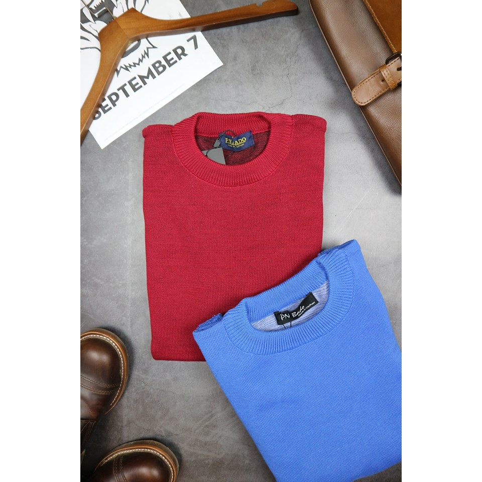 Áo len nam cổ tròn