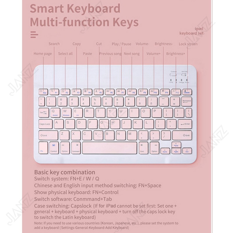 Bộ Bàn Phím Và Chuột ko dây Bluetooth 10 inch ko dây Có Thể Sạc Lại Dành Cho tablet táo Tablet Mobile