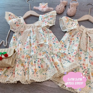 Váy bé gái vải thô hàn nơ đuôi cá QATE660 - đầm bé gái từ sơ sinh đến 18kg