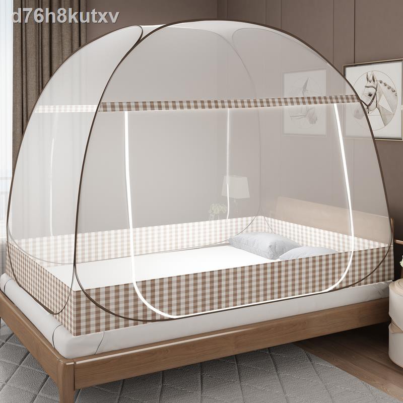 chăn ga cottonchăn cotton☁✾☬Mùng Yurt chống ngã trẻ em lắp đặt miễn phí Lều gấp hộ gia đình loại 1,5m giường 1,8m K