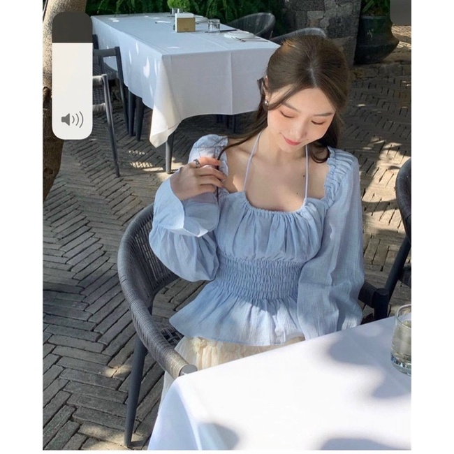 ÁO PELUM NHÚN CHỈ EO DÂY YẾM- Hàng Có Sẵn - Kèm Ảnh Thật