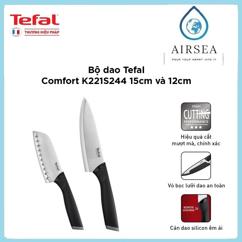 Bộ Dao Tefal Comfort K221S244 15Cm và 12Cm