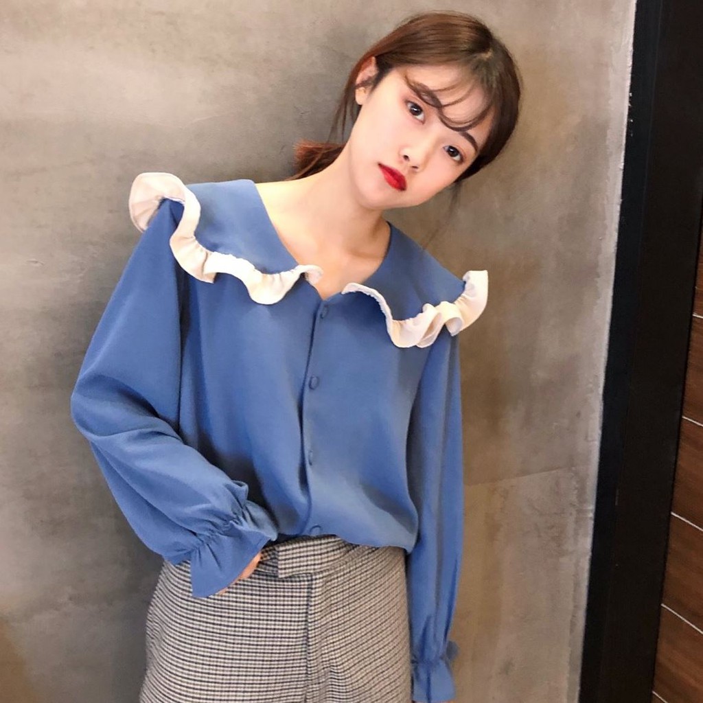 Áo sơ mi nữ cổ bèo