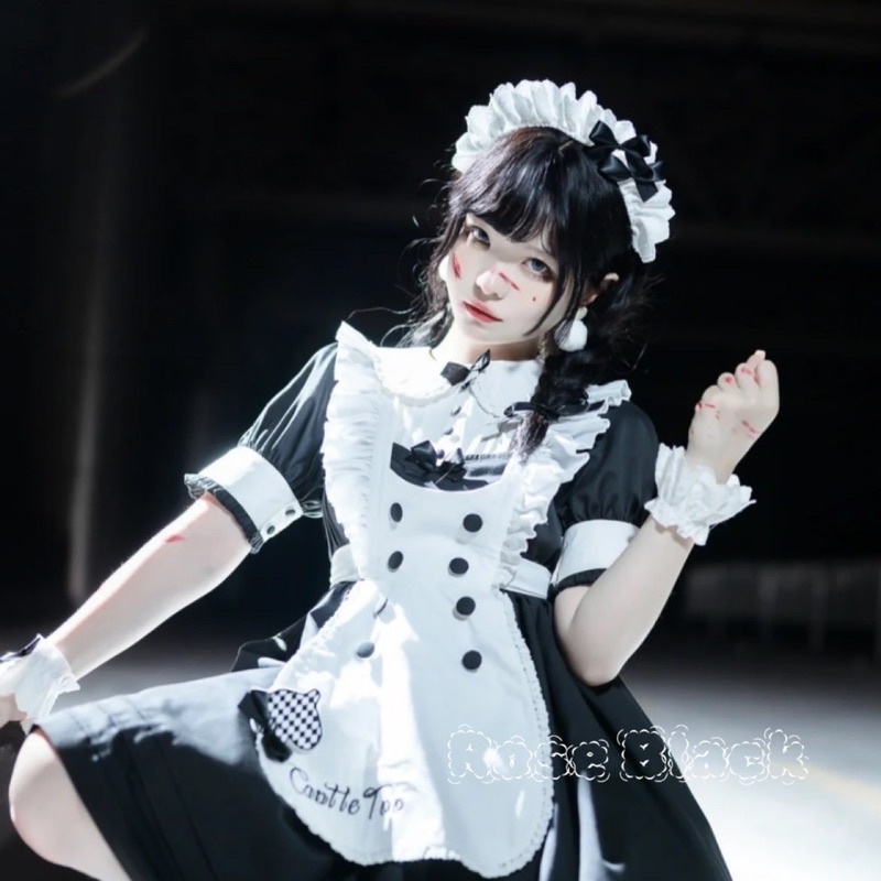 Bờm băng đô vải lolita, cosplay gothic phối nơ và không nơ mã IJ-9