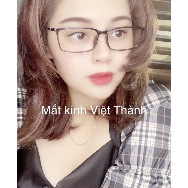 gọng kính CẬN dẻo vuông ultem da báo siêu nhẹ