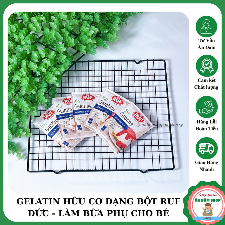 Gelatin hữu cơ Ruf dạng bột làm pudding, bánh cho bé ăn dặm - Date: 4/2026